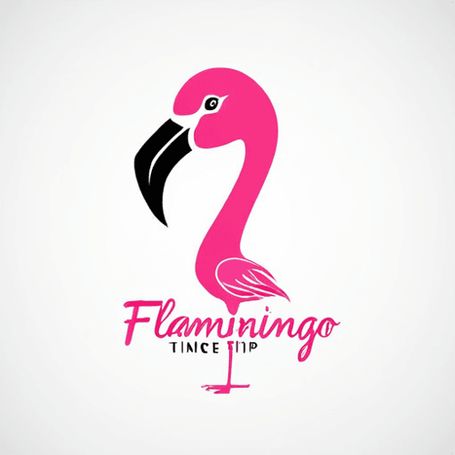 AI Design for pen and flamingo combined. add text FlamingoTip