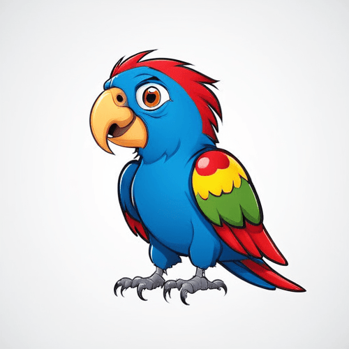 AI Design for parrot looking up right