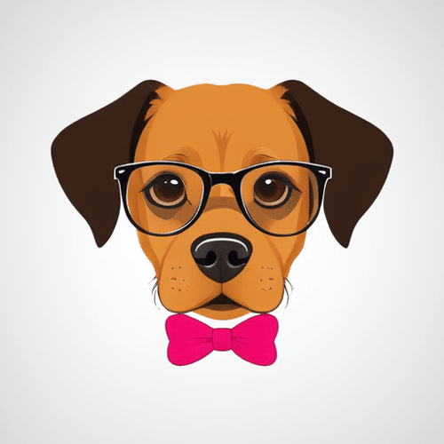 AI Design for dog with glasses