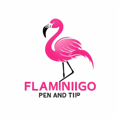 AI Design for pentip and flamingo. add text FlamingoTip