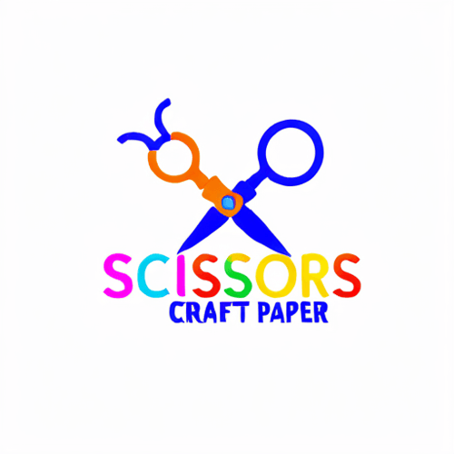 AI Design for conecpt of scissors and paper for crafts logo. colrful