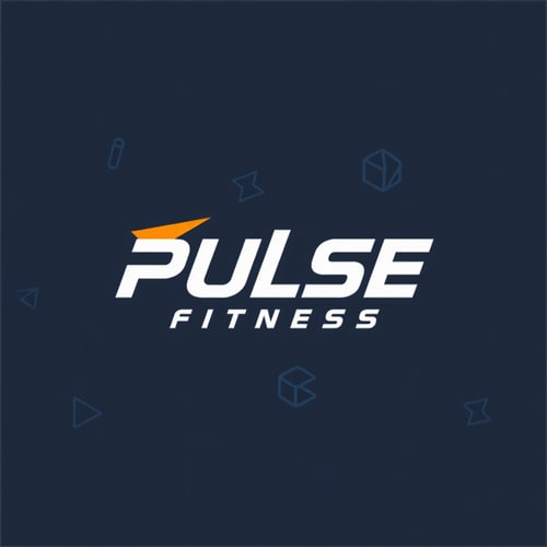 AI Design for Design a modern and energetic logo for "Pulse Fitness," with bold typography and movement-inspired shapes to evoke strength and activity.