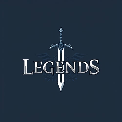AI Design for legendary sword with text 'Legends'