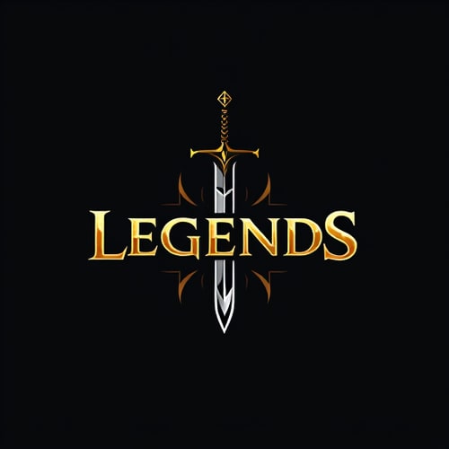 AI Design for legendary sword with text 'Legends'