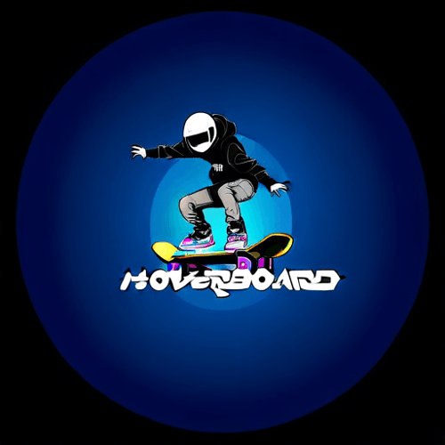 AI Design for hoverboard logo. cool. futuristic. skateboard element. add HOVER text