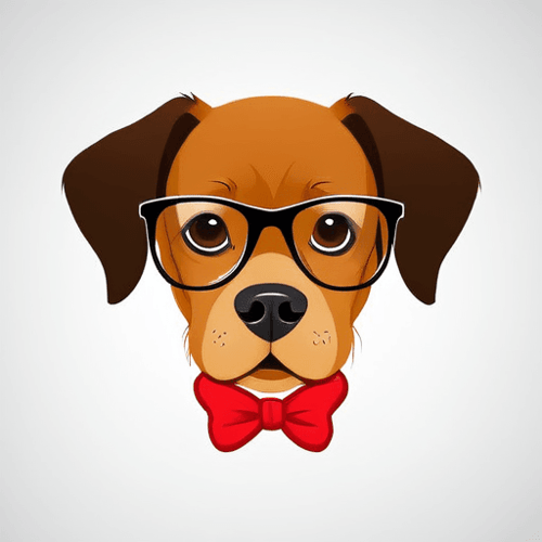 AI Design for dog with glasses