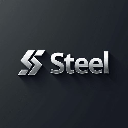 AI Design for In the realm of modern branding, envision a sleek, flat, 2D design logo created for a prominent construction company named "Steel." This logo features a bold, minimalist wordmark style, where the word "Steel" is presented in strong, angular sans-serif typography, symbolizing durability and strength. The letters are meticulously crafted with an industrial aesthetic, featuring sharp edges and a robust weight that conveys a sense of reliability.To emphasize the company's connection to the construction industry, the logo is rendered in a striking metallic silver hue, reminiscent of polished steel, which reflects light subtly and gives a modern touch. The background is a deep charcoal gray, providing a stark contrast that enhances the visibility of the wordmark and evokes the feeling of a solid foundation.The logo’s design incorporates subtle geometric elements, such as intersecting lines or a visual representation of girders, subtly integrated into the letter 'S' and 'E', hinting at the structural integrity that "Steel" embodies. A shadow effect adds depth to the logo, creating an impression of three-dimensionality while retaining its two-dimensional flatness.The overall composition is balanced and harmonious, evoking a sense of professionalism and forward-thinking innovation. This logo stands not only as an identity for the company but also as a testament to the strength and resilience inherent in the construction industry. The logo would make a striking impression on business cards, signage, and company vehicles, effectively communicating the essence of "Steel" to clients and partners alike.
