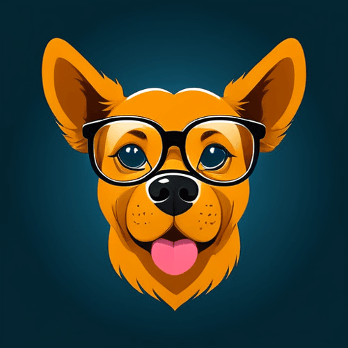 AI Design for dog with glasses