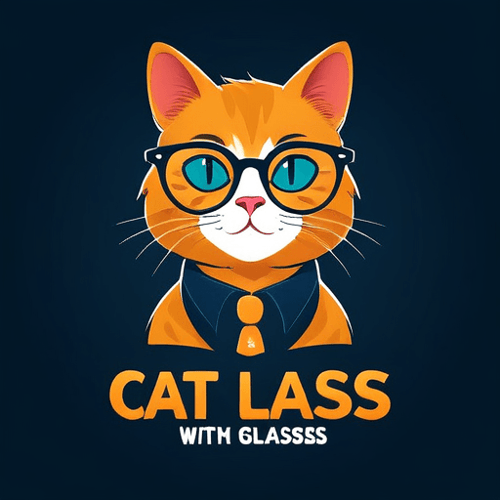 AI Design for cat with glasses