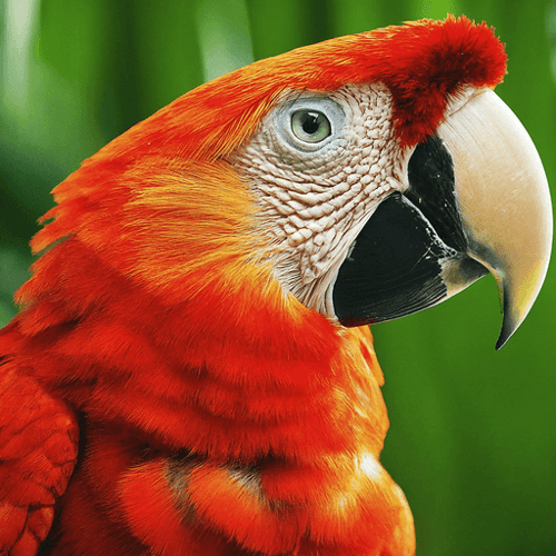 AI Design for parrot looking up right, close up , text PaRoot