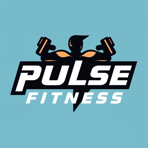 AI Design for Design a modern and energetic logo for "Pulse Fitness," with bold typography and movement-inspired shapes to evoke strength and activity.