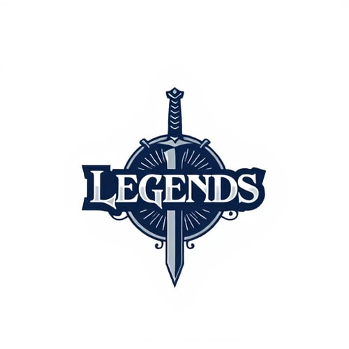 AI Design for old age sword with text 'Legends'. make it epic.