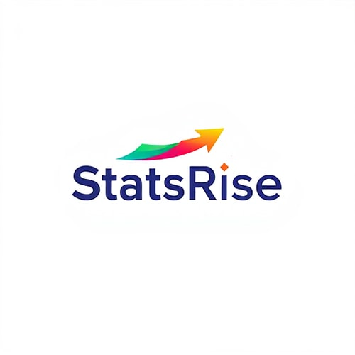 AI Design for concept logo of a arrow. colorful playful theme. with the text 'StatsRise' 