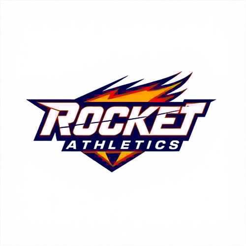 AI Design for Dynamic, sporty logo for "Rocket Athletics" with bold, fast-moving shapes