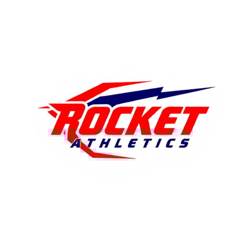 AI Design for Dynamic, sporty logo for "Rocket Athletics" with bold, fast-moving shapes