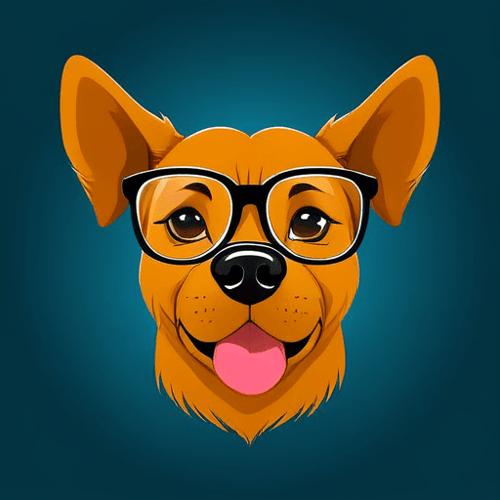 AI Design for dog with glasses