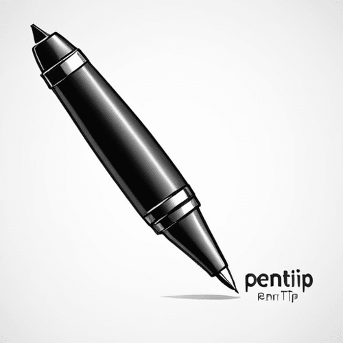 AI Design for logo for PenTip company. close up of pen tip for drawing. Add the words PenTip