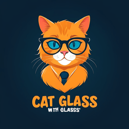 AI Design for cat with glasses