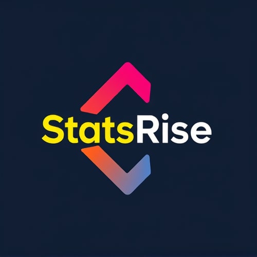 AI Design for concept logo of a arrow. colorful playful theme. with the text 'StatsRise' 