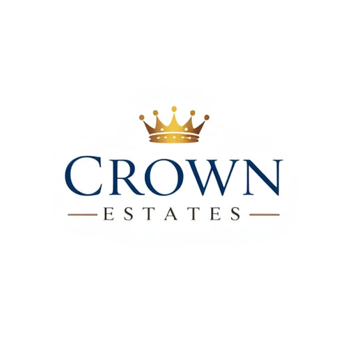 AI Design for Create a regal logo for "Crown Estates," with serif fonts and a crown icon for a touch of luxury.