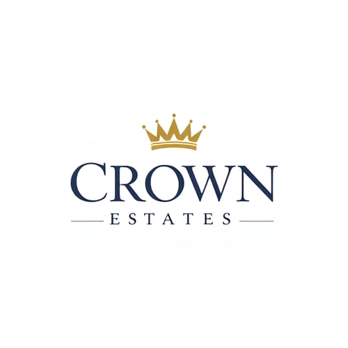 AI Design for Create a regal logo for "Crown Estates," with serif fonts and a crown icon for a touch of luxury.