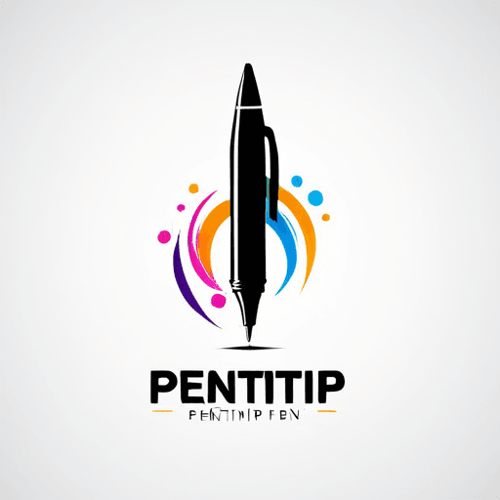 AI Design for abstract logo for PenTip company. abstract pen tip for drawing. Add the words PenTip