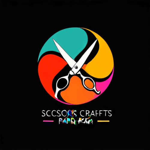 AI Design for conecpt of scissors and paper for crafts logo. colrful