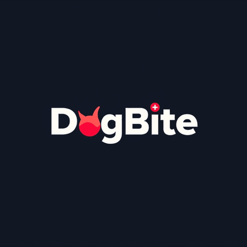 AI Design for wordmark logo. text 'DogBite'. creative bite inside one of the letters