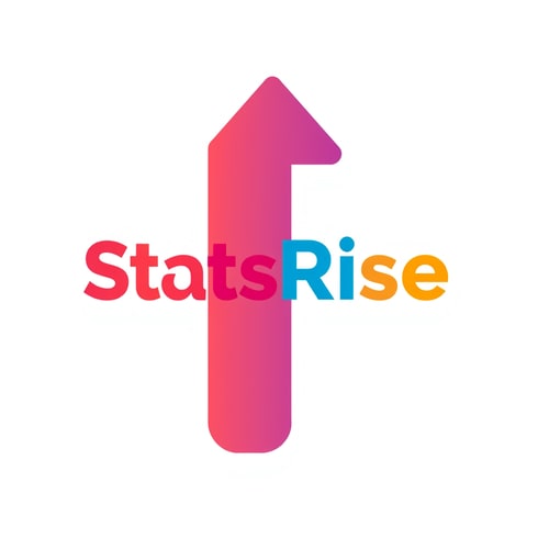 AI Design for concept logo of a arrow. colorful playful theme. with the text 'StatsRise'