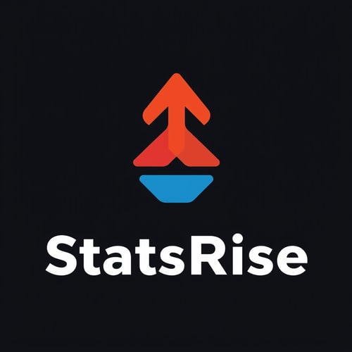AI Design for concept logo of a arrow. colorful playful theme. with the text 'StatsRise'