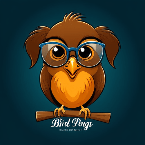 AI Design for bird with glasses