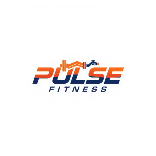 AI Design for Design a modern and energetic logo for "Pulse Fitness," with bold typography and movement-inspired shapes to evoke strength and activity.