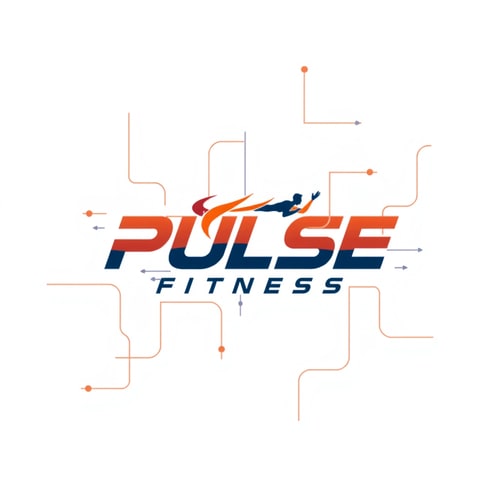 AI Design for Design a modern and energetic logo for "Pulse Fitness," with bold typography and movement-inspired shapes to evoke strength and activity.