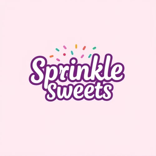 AI Design for Create a playful logo for "Sprinkle Sweets," with fun fonts and pastel colors.