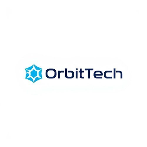 AI Design for Design a futuristic logo for "OrbitTech," incorporating geometric shapes and sleek typography.