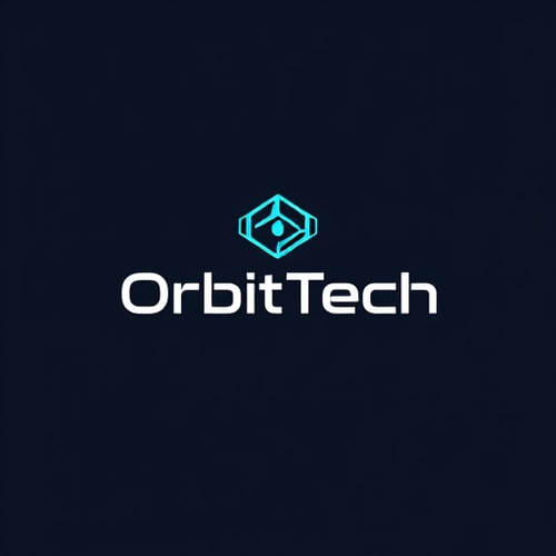 AI Design for Design a futuristic logo for "OrbitTech," incorporating geometric shapes and sleek typography.