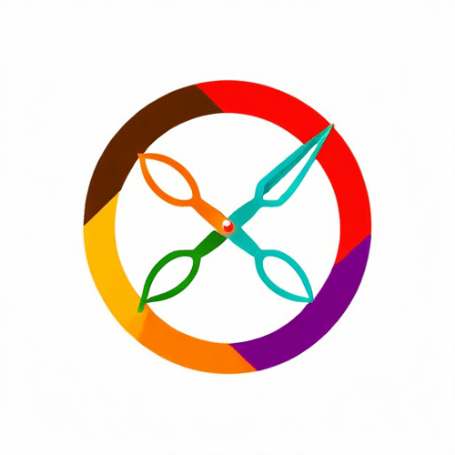 AI Design for conecpt of scissors and paper for crafts logo. colrful