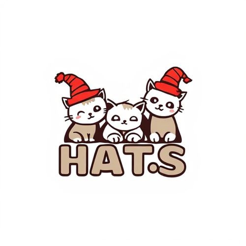 AI Design for Hats and cats, letter form