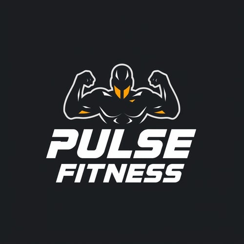 AI Design for Design a modern and energetic logo for "Pulse Fitness," with bold typography and movement-inspired shapes to evoke strength and activity.