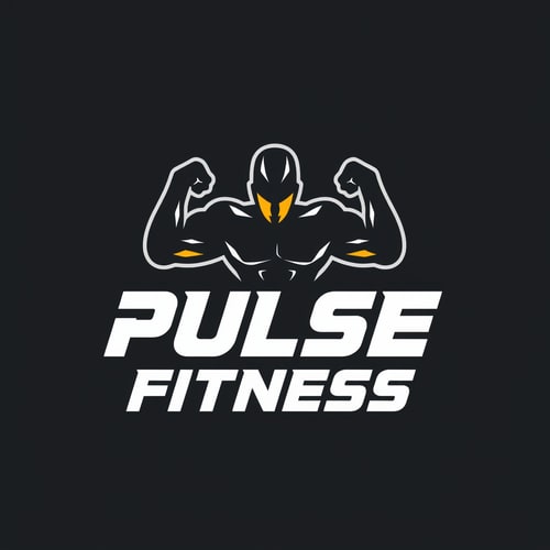 AI Design for Design a modern and energetic logo for "Pulse Fitness," with bold typography and movement-inspired shapes to evoke strength and activity.