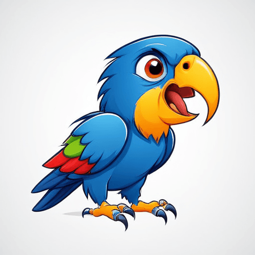 AI Design for parrot looking up right