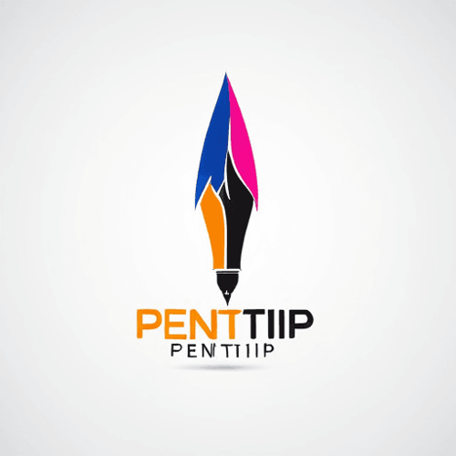 AI Design for abstract logo for PenTip company. abstract pen tip for drawing. Add the words PenTip