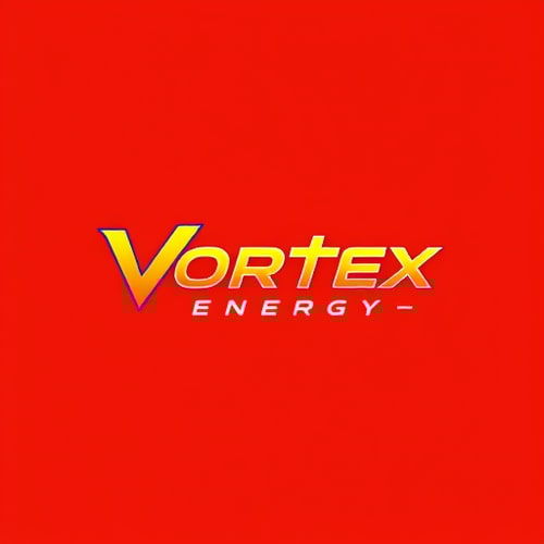 AI Design for Design a bold and energetic logo for "Vortex Energy," using sharp lines and vibrant colors.