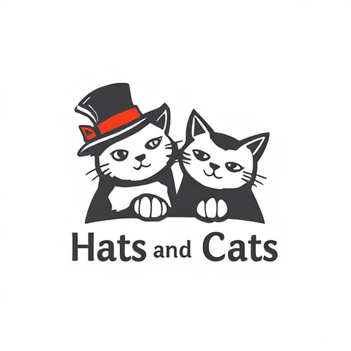 AI Design for Hats and cats, wordmark