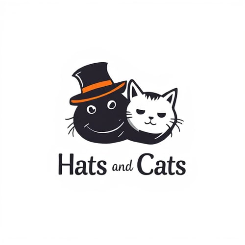AI Design for Hats and cats, wordmark