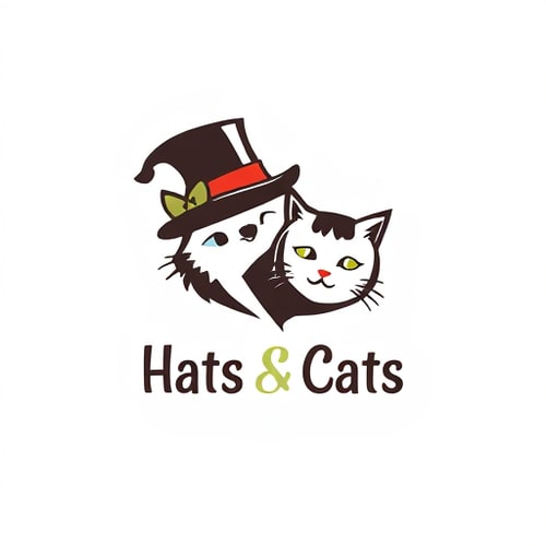 AI Design for Hats and cats, wordmark