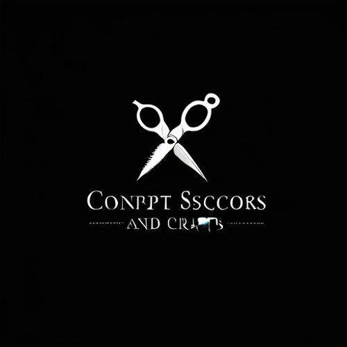 AI Design for conecpt of scissors and paper for crafts logo
