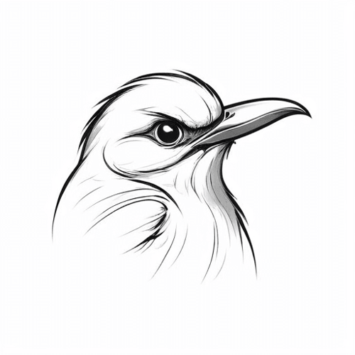 AI Design for bird sketch looking straight