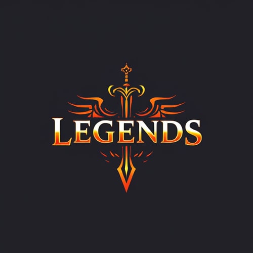 AI Design for legendary weapon with text 'Legends'