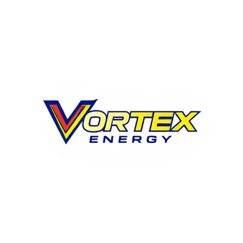 AI Design for Design a bold and energetic logo for "Vortex Energy," using sharp lines and vibrant colors.